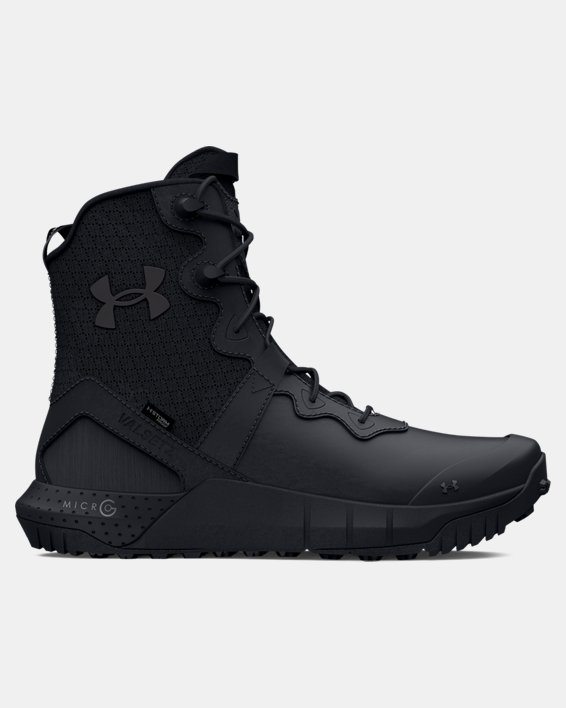 Men's UA Micro G® Valsetz Leather Waterproof Zip Tactical Boots in Black image number 0